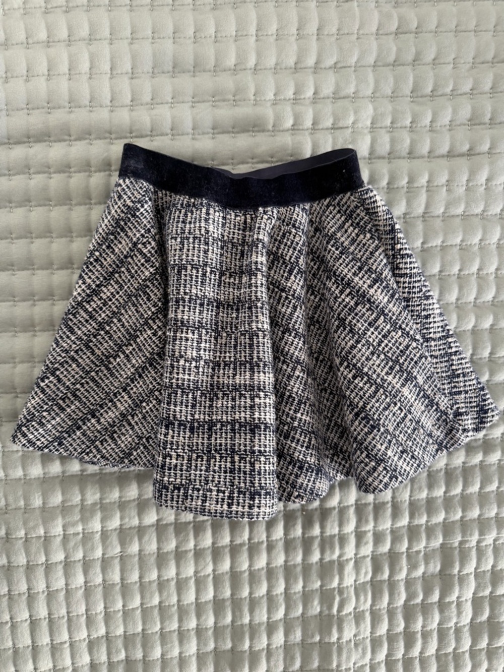 Mayoral Navy and White Tweed Skater Skirt